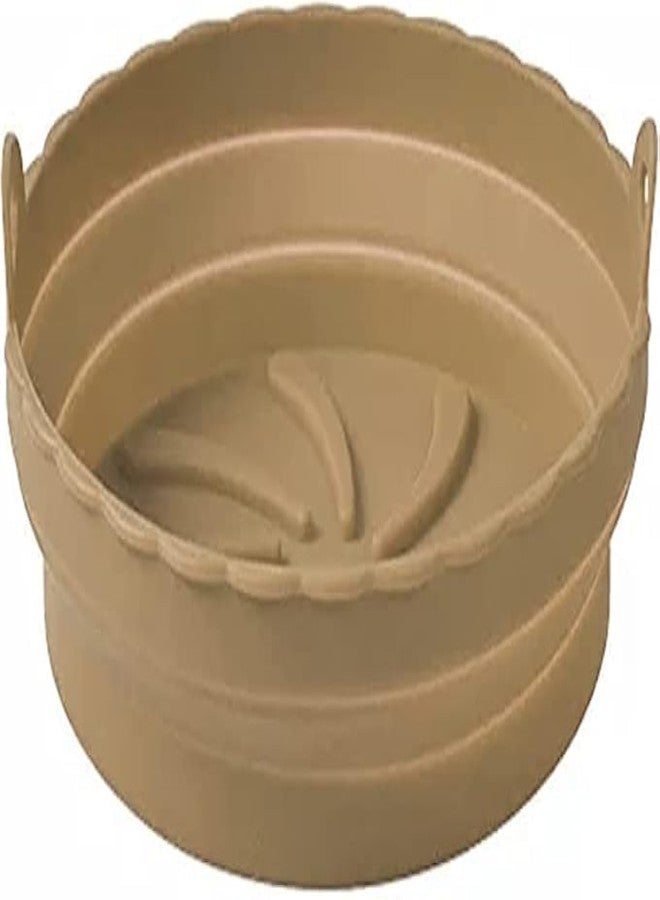 MY DEVELOPMENT Air Fryer Silicone Liner | Heat-Resistant Food-Safe Non-Stick Accessory for Air Fryer Basket | Reusable Silicone Insert - Set of 1, Brown - Image 1